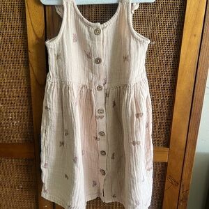 Citymouse Light Pink Button-Front Sundress with Butterfly Print